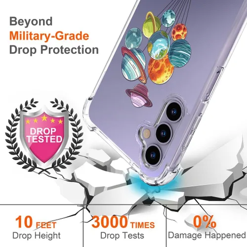 Vista 7 de Hungo Funda compatible con Samsung Galaxy S25 Plus / S24 Plus, diseño femenino estético de diseño femenino S24+ S25+ de astronauta de dibujos