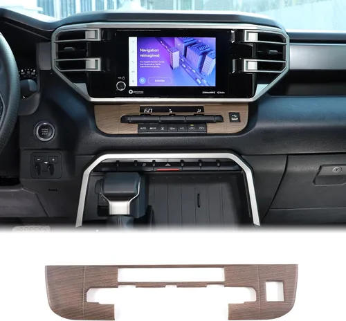 Vista 13 de Cubierta de moldura de control climático del aire del automóvil para Toyota Tundra/Sequoia 2022-2024, centro de control AC, botón de control