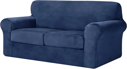 Vista 43 de CHUN YI Fundas de terciopelo para sofá de 4 piezas para sofá de 3 cojines, funda de sofá antideslizante resistente al agua, protector de muebles