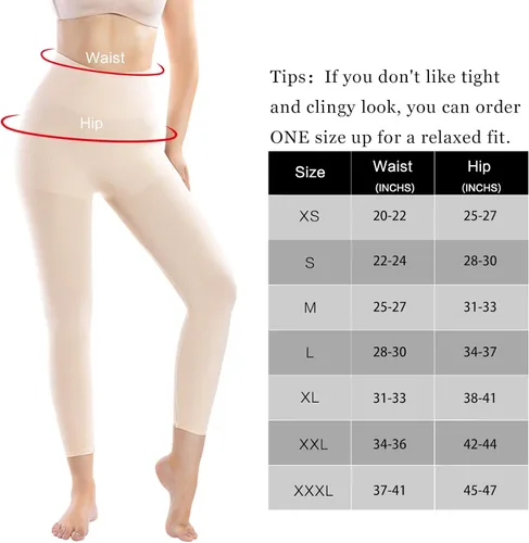 Vista 5 de +MD Leggings adelgazantes de compresión de cintura alta para mujer