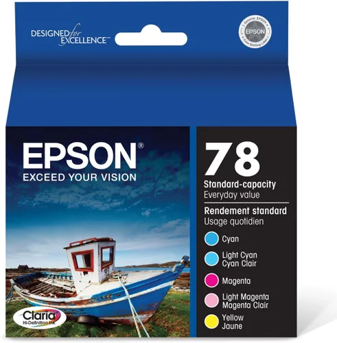 Vista 2 de Epson T078 Claria Tinta de Alta Definición Capacidad Estándar 5 Color Cartucho Combo Pack & T078 Claria Alta Definición -Tinta Capacidad Estándar