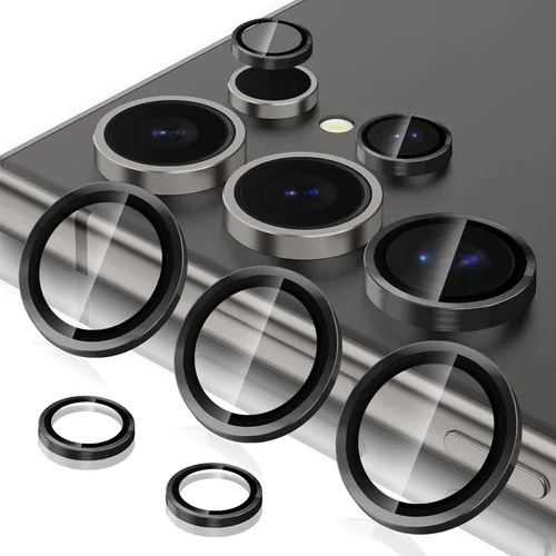 Vista 35 de Casetego Protector de lente de cámara para Galaxy Z Fold 8, [Diseño de purpurina mejorado], [Fuerte adherencia], lente de vidrio templado 9H negro