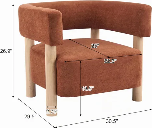Vista 2 de Christopher Knight Home Carly - Silla decorativa de perfil bajo, silla tapizada de barril Boucle, cómoda silla de lectura para dormitorio, sofá