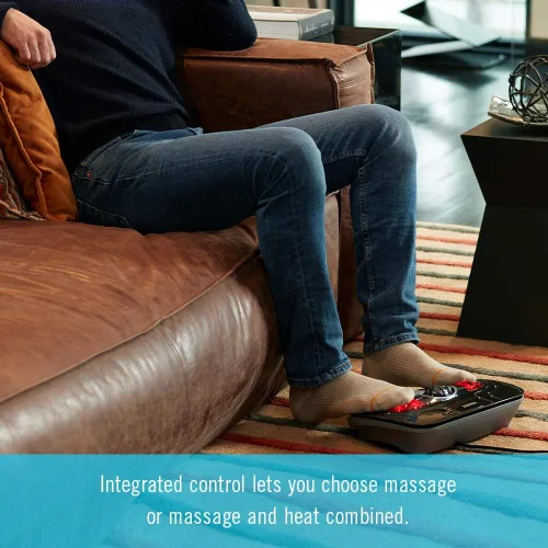 Vista 6 de HoMedics Masajeador de pies con vibración: máquina masajeadora de pies portátil con calefacción, calor calmante con sensaciones multipunto y control