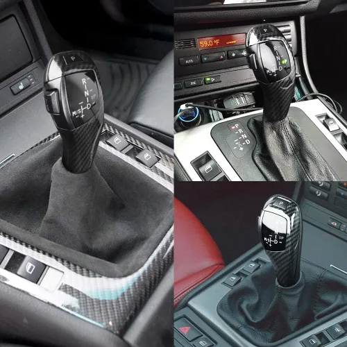 Vista 4 de Qii lu Kit de actualización de la perilla de la palanca de cambios para E90 – Cambio de marchas de coche, LHD LED automático Kit de cambio