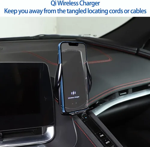 Vista 2 de Soporte de teléfono para automóvil para Chevrolet Corvette C8 2020-2024, soporte de teléfono celular para consola central, panel lateral de aire
