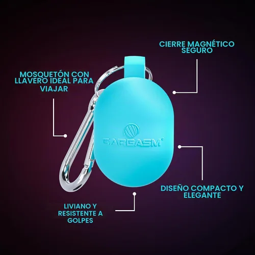Vista 8 de Eargasm Lux Flex Funda para tapones para los oídos, funda protectora de silicona suave con cierre magnético, llavero y mosquetón para mantener