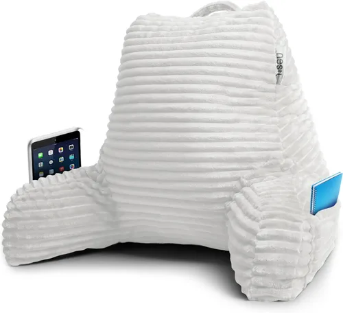 Vista 21 de Nestl Almohada de lectura para niños y adolescentes con espuma viscoelástica triturada, almohadas de respaldo de felpa de corte lujoso para leer
