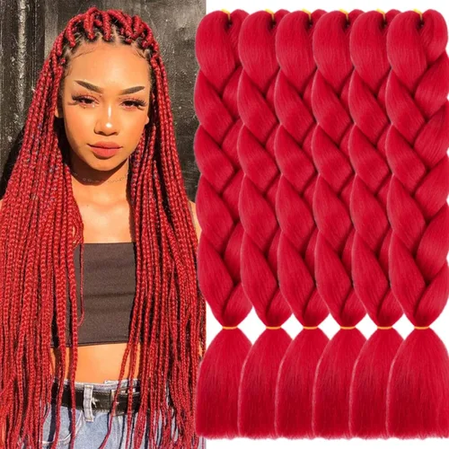Vista 9 de Beige (613) Cabello trenzado 6 paquetes de extensiones de cabello sintético de 24 pulgadas, extensiones de cabello trenzado Jumbo Ombre trenzado