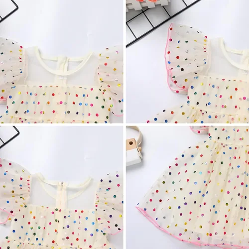 Vista 4 de Baby Girls Tutu Dress Sparkle Sequin Heart Princess Birthday Pageant Wedding Party Dresses Ruffle Tulle Gown Outfits