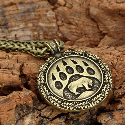 Vista 4 de Leprato Collar vikingo nórdico para hombre, colgante de amuleto de runa vikinga, collar nórdico de talismán vikingo, joyería vikinga, regalos