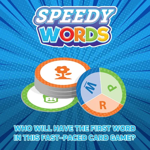 Vista 6 de FoxMind Speedy Words - Juego de palabras rápidas, juegos educativos de cartas para niños y adultos, juegos de cartas divertidos de 15 minutos para 2