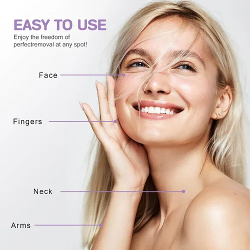 Vista 2 de Dispositivo de Eliminación de Vello Facial para Mujeres, Operado con Batería y con 2 Cabezales de Repuesto, Afeitadora Facial Indolora para Mujeres