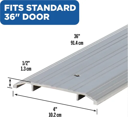 Vista 2 de M-D Building Products 11502 - Umbral comercial de aluminio resistente, protección contra corrientes de aire, fácil de cortar e instalar