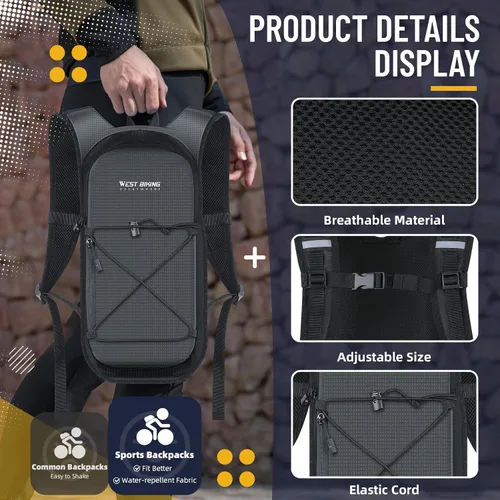 Vista 4 de Mochila de hidratación con vejiga de hidratación de TPU, mochila de agua ligera para senderismo, mochila de hidratación con bolsa de agua de 2