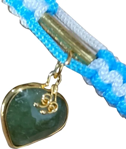 Vista 9 de Pulseras de cuerda ajustable con dije de protección de la suerte hilo espiritual azul corazón moneda que promueve el amor joyería para mujeres