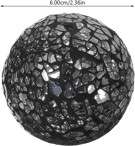 Vista 6 de SEWACC Bolas decorativas - 4 bolas de esfera de mosaico de vidrio, bolas de centro de mesa para cuencos, jarrones y decoración de mesa de comedor