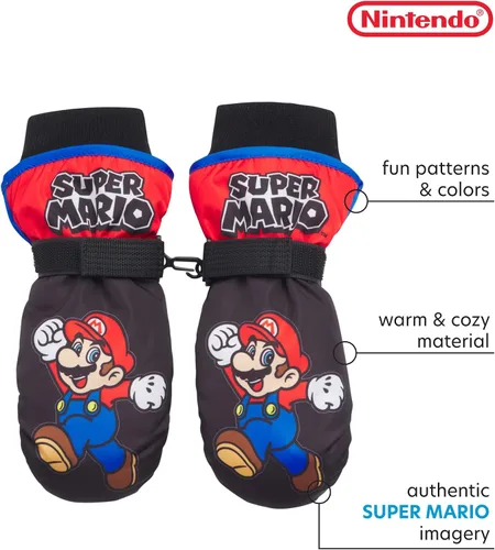 Vista 2 de Nintendo Guantes de esquí de Mario Bros. - Guantes de esquí de Super Mario Bros. (2-7)