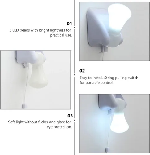 Vista 4 de OSALADI Luz LED para tienda de campaña, portátil, funciona con pilas, linterna para camping y uso al aire libre, luz nocturna compacta de 2.8 x 2.3