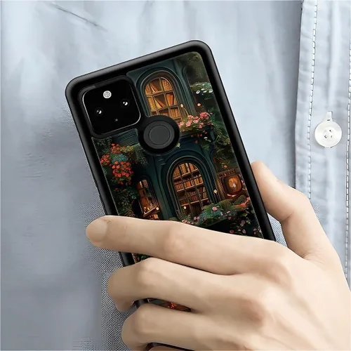 Vista 991 de Compatible con Google Pixel 4A 5G Mobile Case Creative Acrylic Panel trasero Silicona Protección Grip especialmente diseñado para Google Pixel 4A 5G