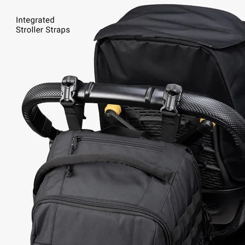 Vista 8 de Tactical Baby Gear Mochila táctica diaria para pañales para papás, incluye cambiador, correas de cochecito, toallitas integradas y bolsa enfriadora