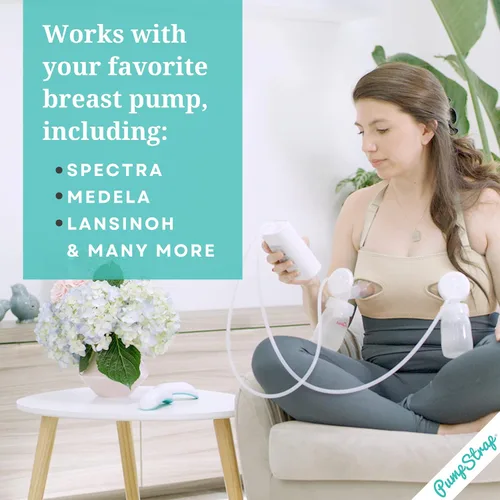 Vista 6 de Brasier de bombeo manos libres, brasier de extractor de leche para bombas de lactancia materna para mujeres, bustier de bombeo manos libres
