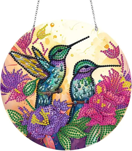 Vista 17 de LUSandy Kit de pintura de diamante de mariposa 5D para bricolaje, letrero de arte de pared, diseño de mariposa, diamante, atrapasoles, adorno
