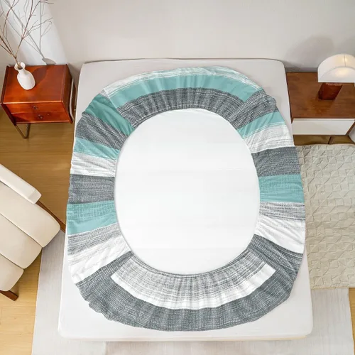 Vista 6 de Erosebridal Juego de sábanas tamaño individual color gris y blanco y verde azulado, juego de sábanas de arte abstracto, juego de sábanas estéticas