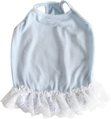 Vista 2 de Chaleco de bulldog francés, chaleco de algodón para perro, ligero, elástico, chaleco sin mangas, ropa transpirable (encaje, XS)