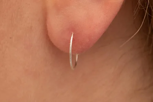 Vista 53 de Aretes de aro de oro de plata – Aretes de aro para mujer, dos piezas de aros de plata fina rellenos de oro, aro de hélice, anillo de tragus, aro