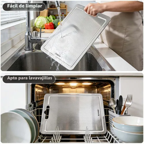 Vista 6 de Juego de tablas de cortar de titanio de 3 piezas para cocina
