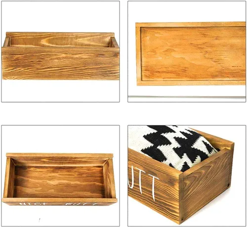 Vista 3 de SERENITA Bonita caja de decoración de baño, divertido soporte de papel higiénico, decoración de baño de granja, organizador de almacenamiento
