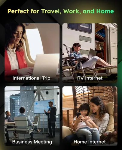 Vista 8 de GlocalMe MeowGo G40Pro 4G Hotspot WiFi portátil para viajes en más de 200 países, dispositivo de punto de acceso móvil 4G+ mejorado con IA