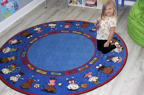 Vista 2 de KidCarpet.com Friends - Alfombra circular completa, redonda de 6 pies Amigos