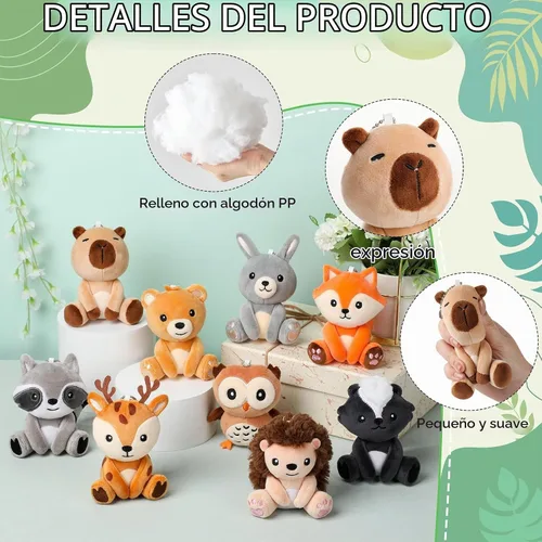 Vista 3 de Aoriher - Juego de 9 animales de peluche de bosque a granel de 4 pulgadas