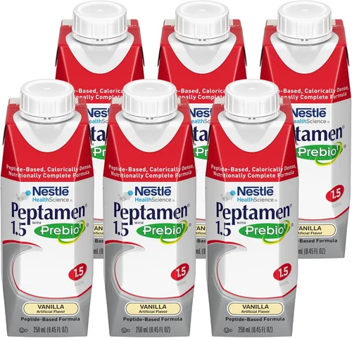 Vista 4 de Nestle Peptamen Suplemento oral vainilla 250 mL Cartón 24 unidades Suplemento oral, adulto, 8.5 fl oz, cartón, sabor a vainilla, proteína