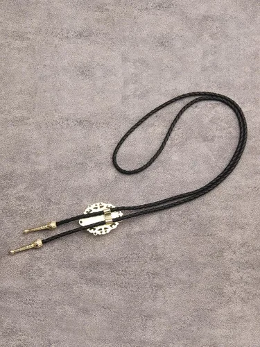 Vista 236 de Jeilwiy Corbata de bolo para hombre, corbata de vaquero occidental, collar de corbata de bolo dorado, corbata de cuero, corbata de Halloween