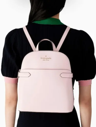 Vista 2 de Kate Spade New York Staci Dome Mochila de piel rosa tiza, Tiza rosado, Domo