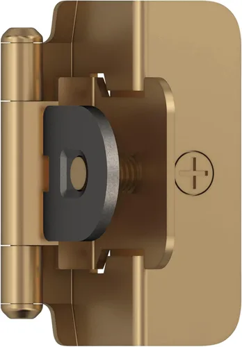 Vista 13 de Amerock Bisagra de gabinete doble desmontable Bisagra insertada de 3/8 pulgadas (10 mm) Bronce frotado con aceite Juego de 2 Bisagra