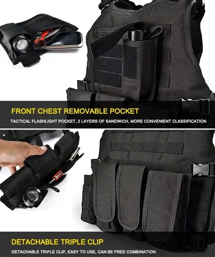 Vista 5 de vAv YAKEDA Chaleco táctico Airsoft para hombre