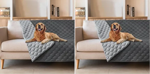 Vista 136 de gogobunny Manta para mascotas 3 veces más resistente, impermeable y a prueba de arañazos; protector de muebles reversible para perros y gatos, funda