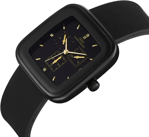 Vista 2 de IBSO BOERNI AIBISINO Relojes de cuarzo para mujer, esfera cuadrada, relojes casuales de silicona con correa de moda para niñas