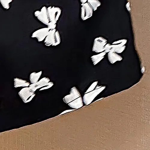 Vista 5 de VEFSU Toddler Girl's Print Ruffle Trim Round Neck Puff Sleeve Flared A Line Dress Toddler Sleeveless Flower Girl Flowers