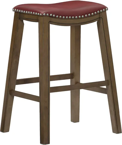 Vista 18 de Homelegance Ordway Taburetes de Altura de Comedor de Madera Maciza - Taburetes de Altura de Mesa Estilo Silla de Montar para Comedor de Transición