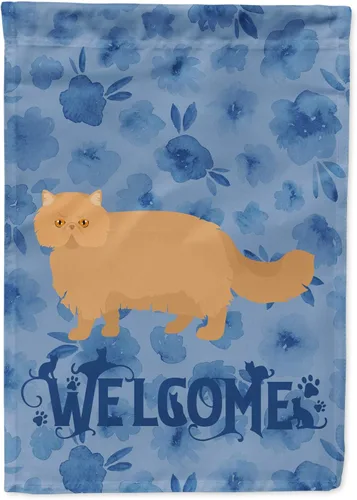 Vista 259 de Caroline's Treasures CK4813CHF - Bandera de bienvenida con gato abisinio azul, manga grande, para porche, para colgar en la pared, poliéster