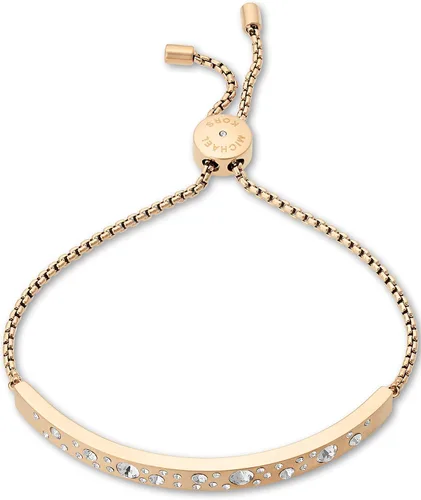 Vista 2 de Michael Kors Pulsera deslizante de acero inoxidable para mujer con detalles de cristal