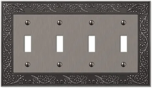 Vista 10 de Amerelle 43RVB - Placa de pared English Garden con 1 interruptor de palanca, metal fundido, color bronce envejecido, 1 paquete