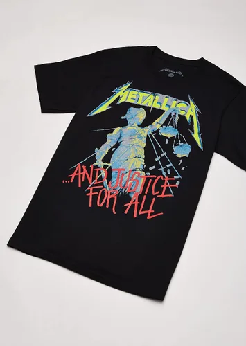 Vista 3 de Metallica Men's Metallica Justice for All T-Shirt Negro