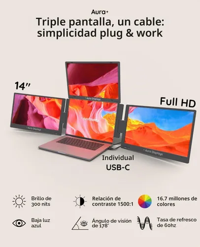 Vista 8 de Triple Boost Pro 14" Portable Monitor Extender