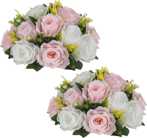 Vista 33 de NUPTIO Rosas Artificiales Negras Flores: Ramo de Flores Falsas Decoraciones de Halloween - 15 Cabezas Centros de Mesa de Rosas Artificiales con Base
